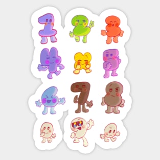 BFB All Numbers Algebraliens Pack Sticker